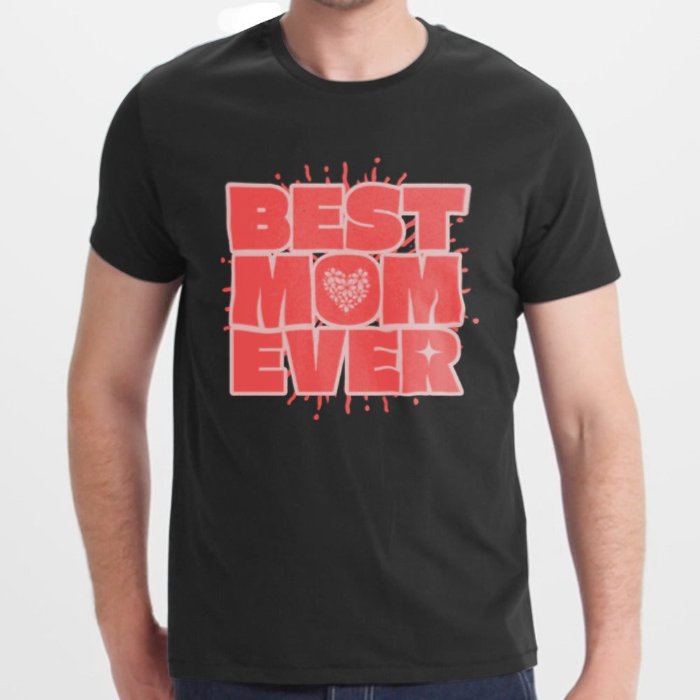 Best Mom Ever Graphic Print Black T-Shirt product type