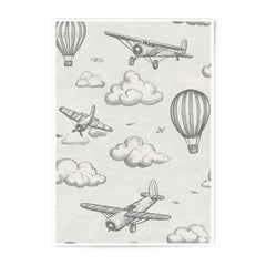 Airplane Balloon Print, Aviation Art Photographic Print, Nursery Decor, Sky Theme Art, Airplane Wall Decor, Adventure Awaits, Airplane Decor - Tawshia