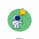 Astronaut Star Pillow, Outer Space Decor, Kids Room Pillow, Celestial Gift, Galaxy Theme Throw Pillow, Spaceman Art - Tawshia