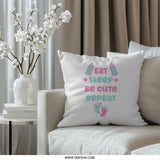 Eat Sleep Be Cute Repeat Pillow, Newborn Gift, Baby Room Decor, Nursery Pillow, New Parent Gift, Baby Shower Decor, Baby Feet Pillow - Tawshia