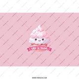 Cute Cupcake Tumbler, Life is Sweet, Pink Tumbler, Kawaii Food Tumbler, Gift for Baker, Dessert Lover Gift, Fun Tumbler, Coffee Tumbler - Tawshia