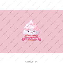 Cute Cupcake Tumbler, Life is Sweet, Pink Tumbler, Kawaii Food Tumbler, Gift for Baker, Dessert Lover Gift, Fun Tumbler, Coffee Tumbler - Tawshia