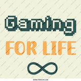 Gaming for Life Pinback Button, Gamer Gift, Video Game Lover, Infinity Symbol, Geeky Accessory, Retro Gaming, Pixel Art Pin Button - Tawshia