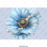 Blue Poppy Tumbler, Floral Design, Modern Tumbler, Flower Tumbler, Gift for Her, Stylish Tumbler, Trendy Tumbler - Tawshia
