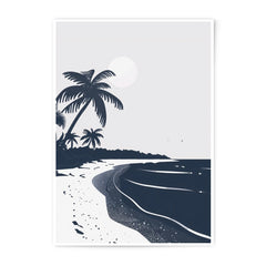 Tropical Beach Photographic Print, Palm Tree Art, Coastal Decor, Minimalist Seascape, Vacation Vibes, Summer Wall Art, Island Getaway - Tawshia