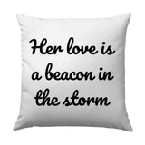 Love Beacon Pillow, Inspirational Quote Cushion, Romantic Gift Idea, Home Decor Accent, Decorative Throw Pillow - Tawshia