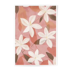 Floral Photographic Print, Flower Wall Art, Botanical Art Print, White Flowers, Pink Background, Home Decor, Floral Art, Minimalist Print - Tawshia