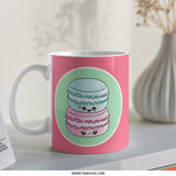 Cute Macarons Mug, Kawaii Dessert Coffee Cup, Sweet Treat Gift, Pastel Colors Mug, Foodie Gift Idea, Unique Coffee Mug, Funny Macaron Mug - Tawshia