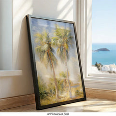 Tropical Palm Tree Wall Art, Coastal Artwork, Beach Palm Trees, Summer Landscape, Nature Art Print, Vacation Decor - Tawshia