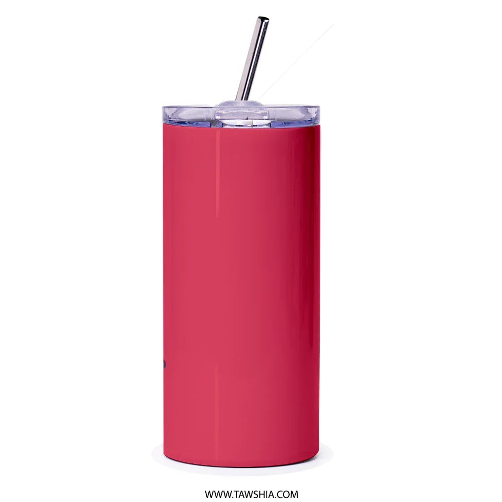 Sleek Insulated Pink Tumbler with Straw Beverage Holder product type