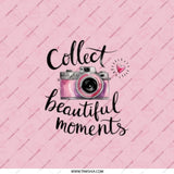 Collect Beautiful Moments Pocket Mirror, Pink Camera Art, Inspirational Gift, Photography Lover, Trendy Accessories, Cute Purse Mirror - Tawshia
