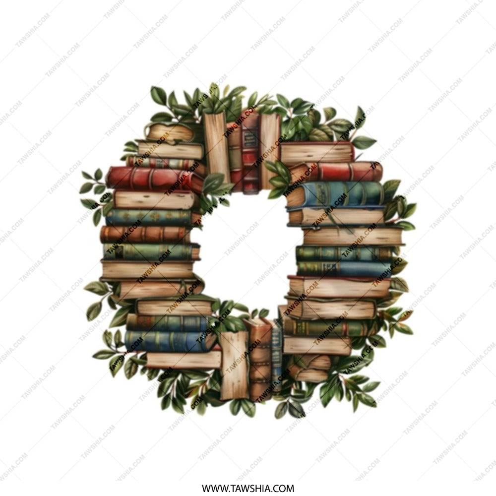 Book Wreath Tote Bag, Literary Gift, Book Lover Bag, Library Bag, Teacher Gift, Reading Bag, Unique Tote, Bookworm Tote, Gift for Reader - Tawshia