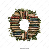 Book Wreath Tote Bag, Literary Gift, Book Lover Bag, Library Bag, Teacher Gift, Reading Bag, Unique Tote, Bookworm Tote, Gift for Reader - Tawshia