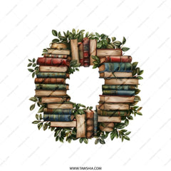 Book Wreath Tote Bag, Literary Gift, Book Lover Bag, Library Bag, Teacher Gift, Reading Bag, Unique Tote, Bookworm Tote, Gift for Reader - Tawshia