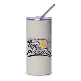 Love and Pizza Tumbler, Pizza Lover Gift, Foodie Tumbler, Gift for Her, Fun Tumbler, Pizza Design Tumbler, Personalized Tumbler - Tawshia