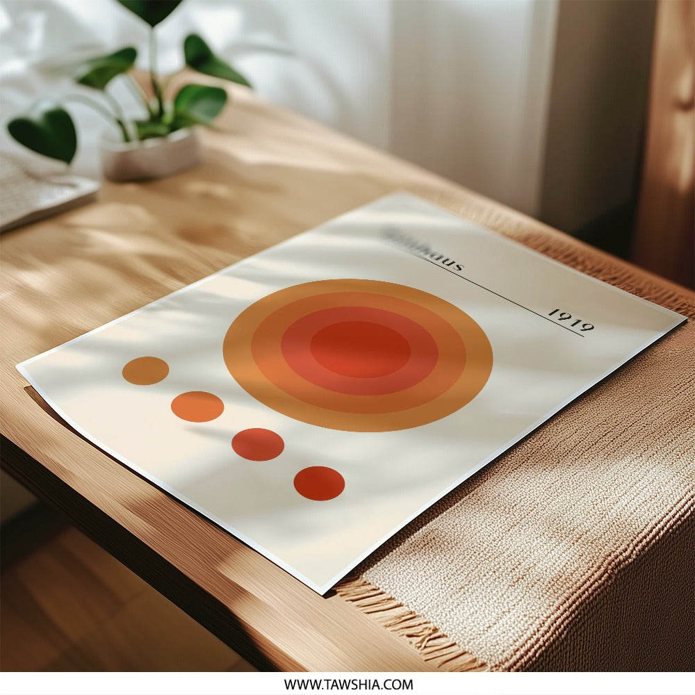 Bauhaus 1919 Photographic Print, Modern Art Print, Circle Geometric Print, Abstract Poster, Wall Art Decor, Minimalist Art Print - Tawshia