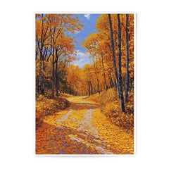 Autumn Road Photographic Print, Fall Foliage Landscape Art, Golden Leaves Scene, Nature Wall Decor, Seasonal Print, Rustic Home Decor - Tawshia