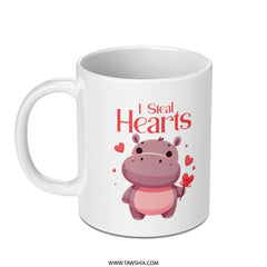 Cute Hippo I Steal Hearts Mug Unique Gift product type