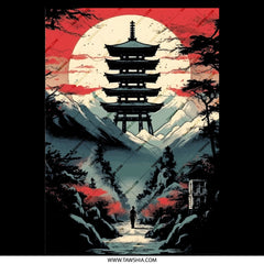 Majestic Pagoda in Mystical Mountain Landscape product type