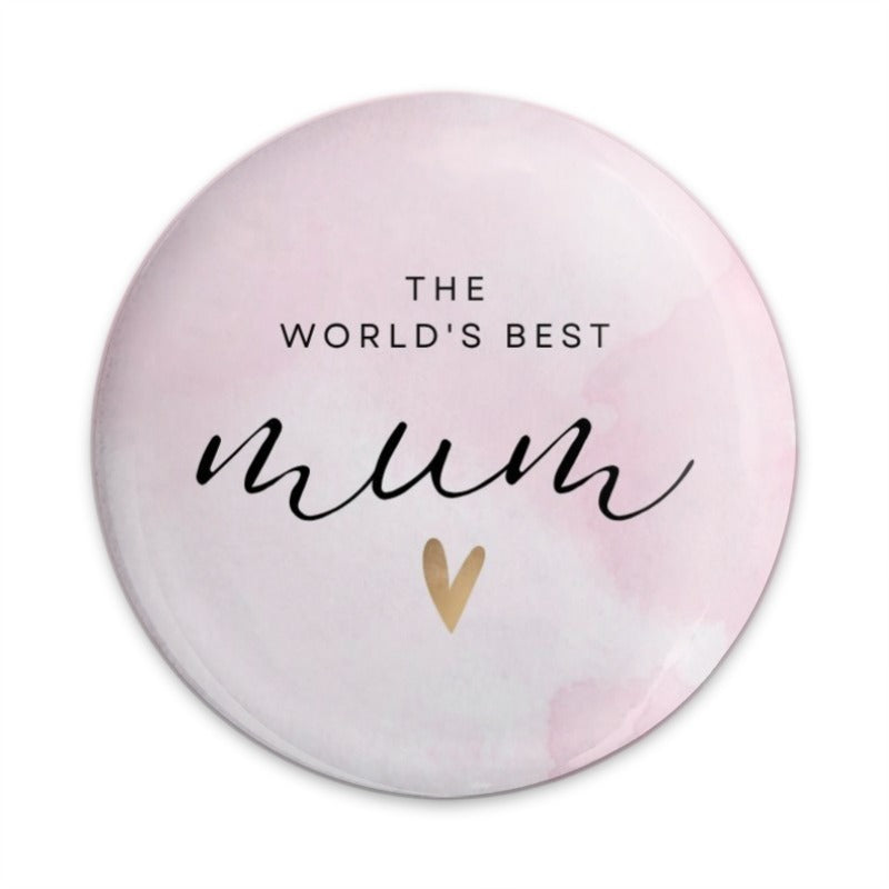 The Worlds Best Mum Pinback Button, Mother's Day Gift, Mom Badge, Cute Heart, Perfect For Moms, Special Mum Button, Mum Accessories - Tawshia