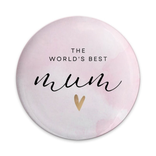 The Worlds Best Mum Pinback Button, Mother's Day Gift, Mom Badge, Cute Heart, Perfect For Moms, Special Mum Button, Mum Accessories - Tawshia