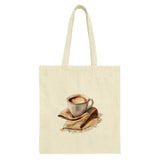Coffee Latte Tote Bag, Beverage Art Bag, Drink Lover Gift, Coffee Cup Design Bag, Watercolor Coffee Bag - Tawshia