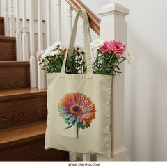 Gerbera Daisy Tote Bag, Floral Design Bag, Colorful Flower Tote, Trendy Shopping Bag, Aesthetic Bag, Unique Gift Idea - Tawshia