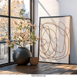 Abstract Wall Art, Modern Line Art Print, Minimalist Wall Decor, Beige and Brown Art, Contemporary Home Decor, Abstract Lines - Tawshia