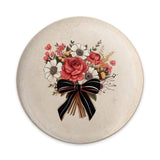 Floral Bouquet Pinback Button, Red Rose Flowers with Ribbon, Cute Pin Buttons, Floral Design, Gift for Flower Lovers, Aesthetic Pin - Tawshia