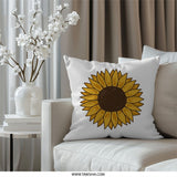 Sunflower Pillow, Floral Decor Pillow, Botanical Throw Pillow, Farmhouse Style Pillow, Summer Decor Accent Pillow - Tawshia
