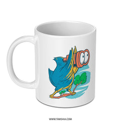 Running Bird with Binoculars Artwork Mug product