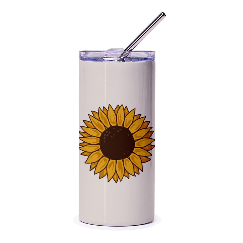 Sunflower Tumbler, Floral Tumbler, Trendy Tumbler, Gift Idea, Tumblers with Straw, Cute Sunflower Tumbler, Gift for Her, Everyday Tumbler - Tawshia