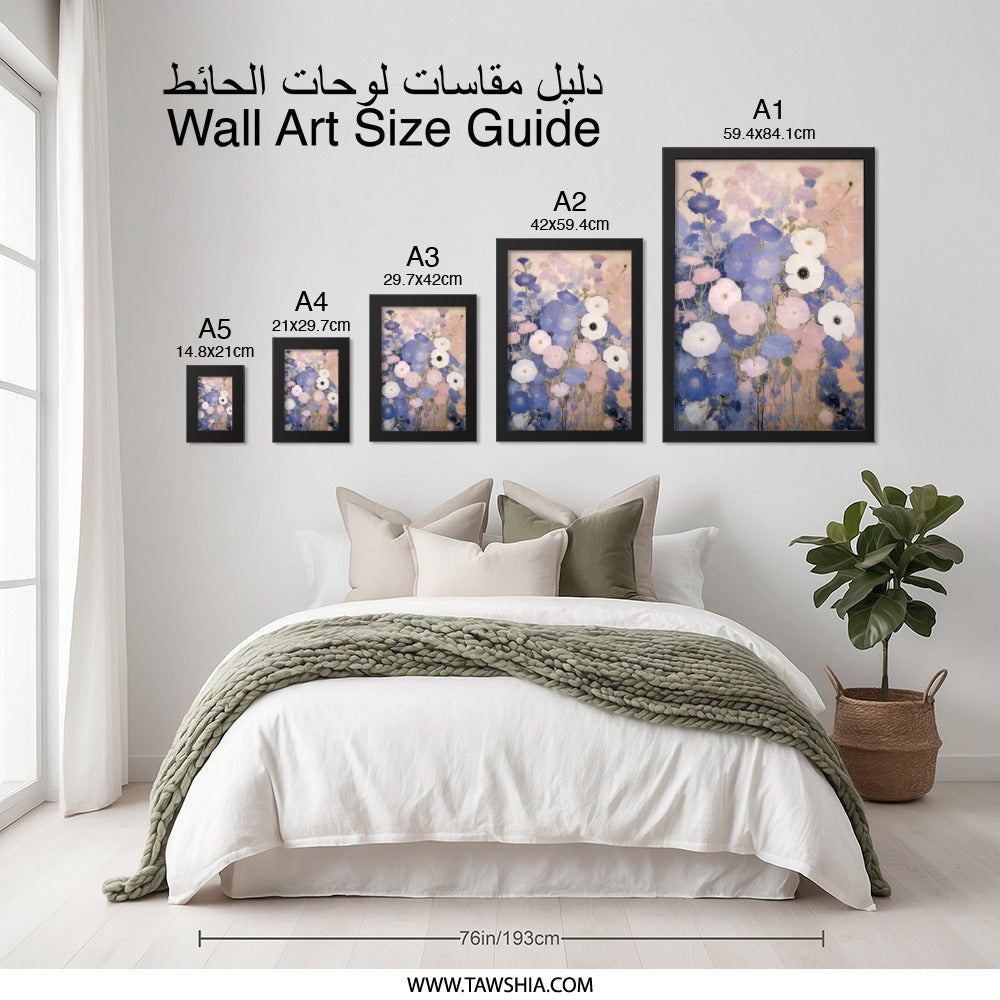 Floral Wall Art, Anemone Flower Print, Botanical Art, Blue Pink Painting, Modern Wall Decor, Fine Art Print, Home Decor, Wall Hanging - Tawshia