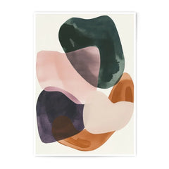 Abstract Shapes Photographic Print, Modern Wall Art, Contemporary Art Print, Minimalist Home Decor, Pink Green Brown Art - Tawshia