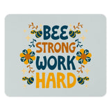 Bee Strong Mouse Pad, Work Hard Design, Motivational Office Decor, Floral Mousepad, Cute Desk Accessory, Gift For Her, Inspirational Quote - Tawshia