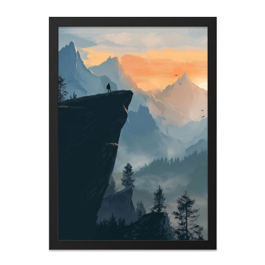 Mountain Peak Wall Art, Adventure Landscape Print, Silhouette Art, Nature Inspired Decor, Dramatic Vista Scenery, Inspirational Artwork - Tawshia