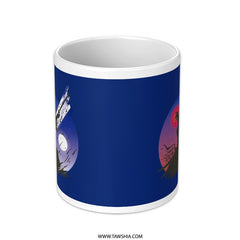 Vibrant Blue Mug with Unique Artwork Design product type