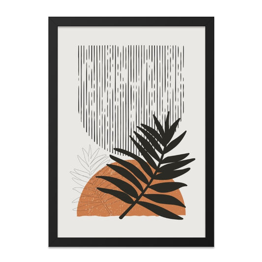 Abstract Plant Wall Art, Modern Tropical Leaf Print, Minimalist Line Art, Geometric Shapes, Home Decor, Botanical Artwork - Tawshia