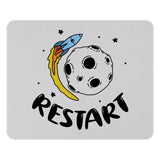 Restart Mouse Pad, Rocket, Moon, Stars, Funky Desk Decor, Computer Accessories, Gamer Gift, Office Gift, Space Theme Mouse Pad, Cute Mouse - Tawshia