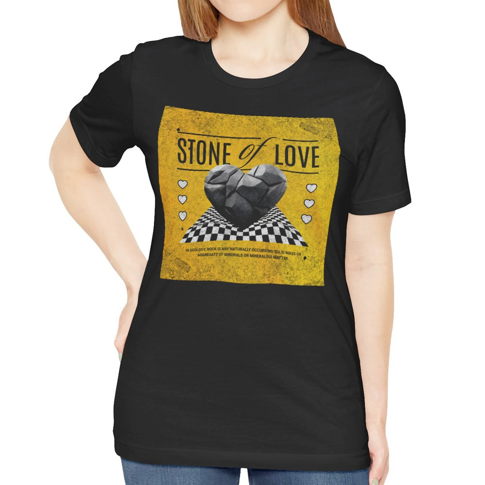 Stone of Love Graphic Design On Black Shirt product