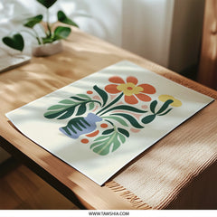 Modern Floral Photographic Print, Still Life Flower Art, Botanical Print, Orange Flower, Vase Art, Home Decor, Flower Wall Art - Tawshia