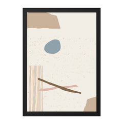 Abstract Shapes Wall Art, Modern Art Print, Minimalist Wall Decor, Beige and Blue Artwork, Geometric Shapes Print - Tawshia