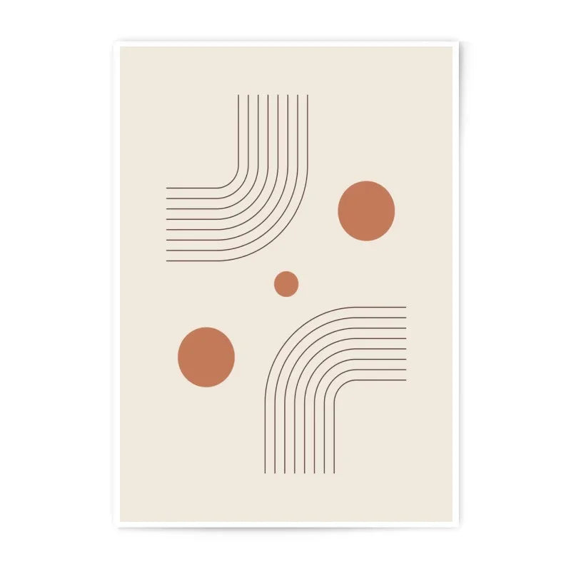 Abstract Lines Photographic Print, Modern Wall Art, Geometric Minimalist Poster, Boho Home Decor, Circle Design, Simple Aesthetic Artwork - Tawshia