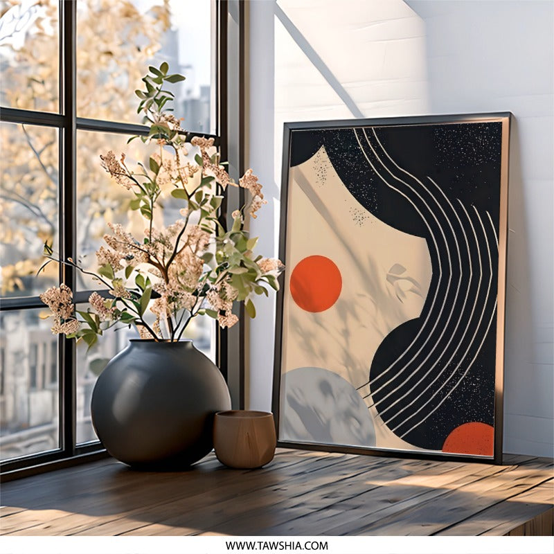 Abstract Shapes Wall Art, Modern Art Print, Geometric Artwork, Minimalist Art, Home Decor, Contemporary Wall Decor - Tawshia