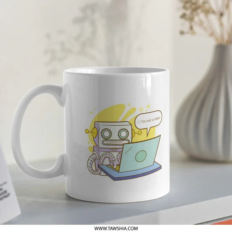 I'm Not a Robot White Mug for Coffee Tea Hot Beverage product