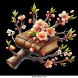 Book and Blossoms Pinback Button, Floral Book Button, Reading Button, Book Lover Gift, Teacher Gift, Librarian Pin, Aesthetic Pin, Unique - Tawshia