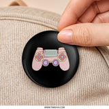Pink Pastel Controller Pinback Button, Gamer Button Badge, Video Game Lover Gift, Cute Gaming Accessories, Kawaii Game Button - Tawshia