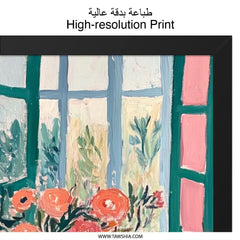 Floral Still Life Wall Art, Pink Room Art Print, Flower Bouquet Painting, Impressionist Art, Kitchen Wall Decor, Home Decor, Wall Decor - Tawshia