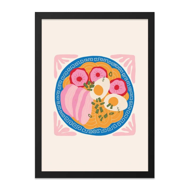 Ramen Bowl Wall Art, Modern Kitchen Decor, Foodie Gift, Japanese Noodles Print, Restaurant Art, Home Decor - Tawshia