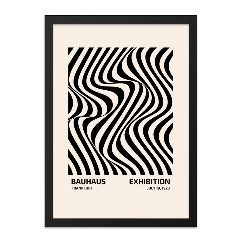 Bauhaus Exhibition Wall Art, Op Art Print, Abstract Art, Modern Art Poster, Black and White Art, July 19 1923, Frankfurt Art - Tawshia